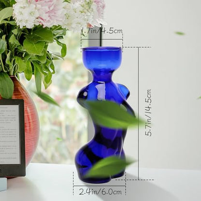 Plant Propagation Jars Unique Body Avocado Vase - color: Blue
