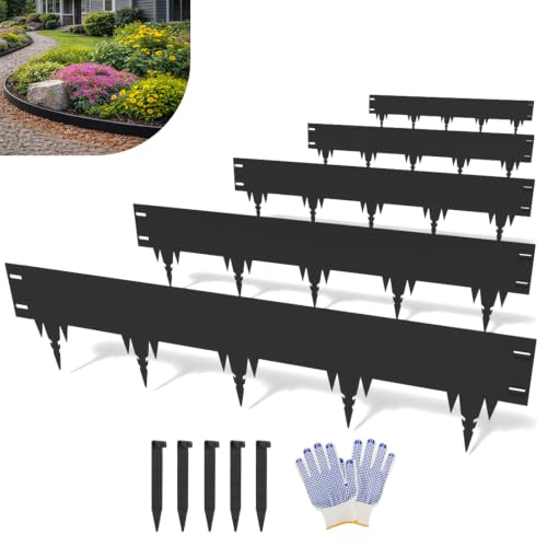 20.8FT Metal Landscape Edging, 5-Pack 50"L x 7"H Rust-Proof Border - color: 7In Tall, size: 5 Pack
