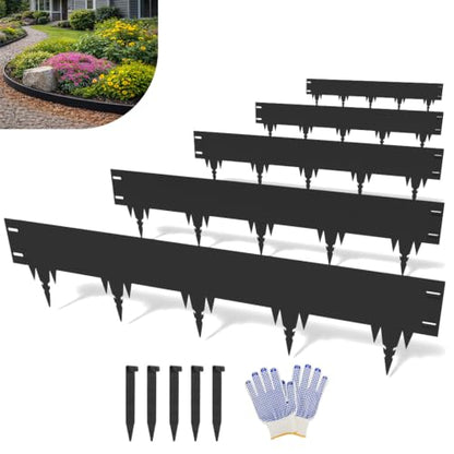 20.8FT Metal Landscape Edging, 5-Pack 50"L x 7"H Rust-Proof Border - color: 7In Tall, size: 5 Pack