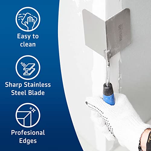 Outside Corner Trowel | Best Corner Drywall Tool | Made of Stainless Steel with External Angle and Soft Grip Handle.