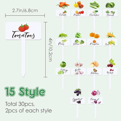 30 Pcs Acrylic Vegetable Labels Signs Waterproof Plant Marker