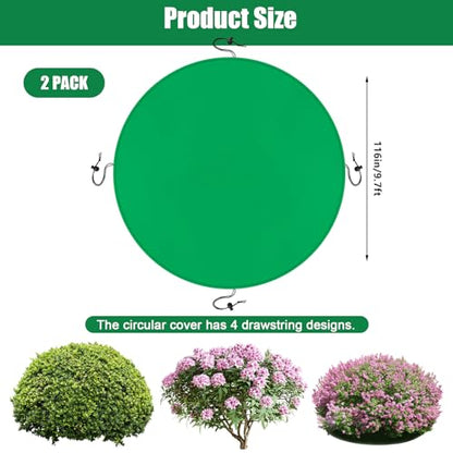 NNG 2PCS 9.7ft Dia. Round Winter Plant Covers Reusable Tree Freeze Protection with Drawstring Potted Plant Frost Blanket Outdoor Shrub Plant Cover for Winter Garden Potted Vegetable