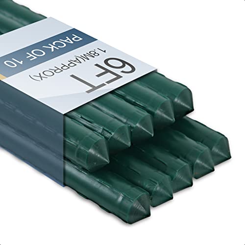 NANOPRETTY 6 FT Garden Stakes for Outdoor Plant Tree Stakes and Supports - size: 6 FT-10 Pack