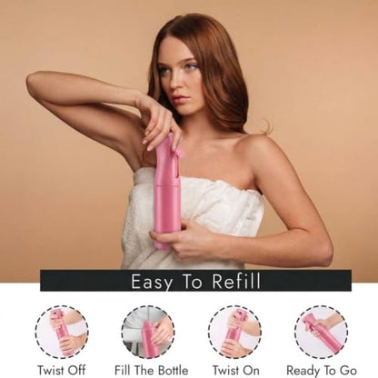 VIGOR PATH Continuous Mist Pink Spray Bottle 300ml Fine Mist for Hair - color: Pink - 10oz