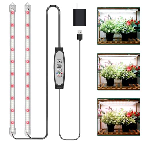 Grow Light Strips for Indoor Plants, 16" Full Spectrum Plant Light - size: 2 Bars