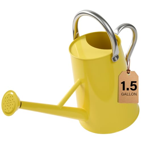 1.5 Gallon Large Watering Can for Outdoor&Indoor Plants - color: Yellow