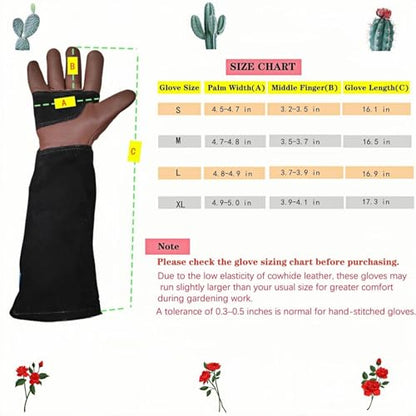 Cow Leather Adjustable Thorn Proof Gardening Gloves - color: Black, size: Medium