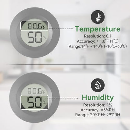 Atogou 2-Pack Mini Hygrometer & Thermometer, Indoor Digital Humidity Meter - color: Black 2-pack