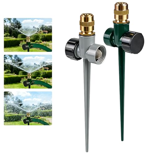 2 Pack Metal Lawn Sprinklers for Yard, 360° Coverage Rotating Sprinkler