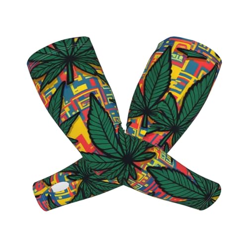 Marijuana Arm Sleeves Cannabis Weed Gardening Sleeves for Women Men - color: Marijuana 069
