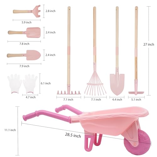 Kids Gardening Set with Wheelbarrow Birthday Gifts