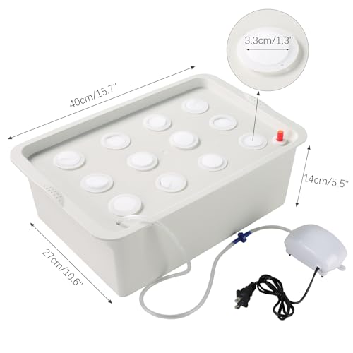 NATGAI Hydroponic System Growing Kit with Air Pump 12 Holes Soilless