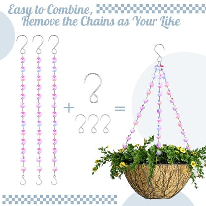 Landical 9 Pack 12 Inch Suncatcher Hanging Chain for Plants, Pink - color: Pink