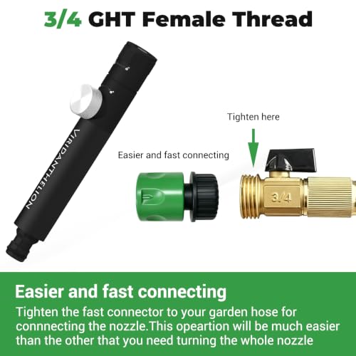 Garden Hose Nozzle Twist Adjustable High Pressure Metal