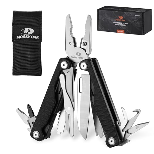 MOSSY OAK 17-in-1 Multitool Pliers, CNC-Machined Steel, G10 Handle - color: 17-in-1, Black