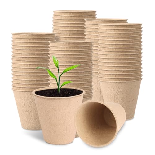 3.15" Natural Biodegradable Seed-Start Pots Kit, No Drainage Holes