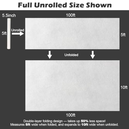 Frost Blanket for Outdoor Plants, Plant Covers Freeze Protection 10x100 Ft - size: 10 x 100Ft
