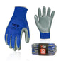 Vgo... 10Pairs Non-Slip Safety Work Gloves,Nitrile Coated (NT2110,M) - color: Blue, size: Medium