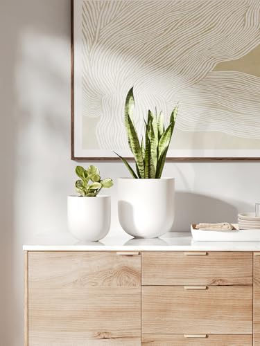 LE TAUCI 6 Inch Ceramic Plant Pot, Small Indoor Planter, White - color: White, size: 6 Inch