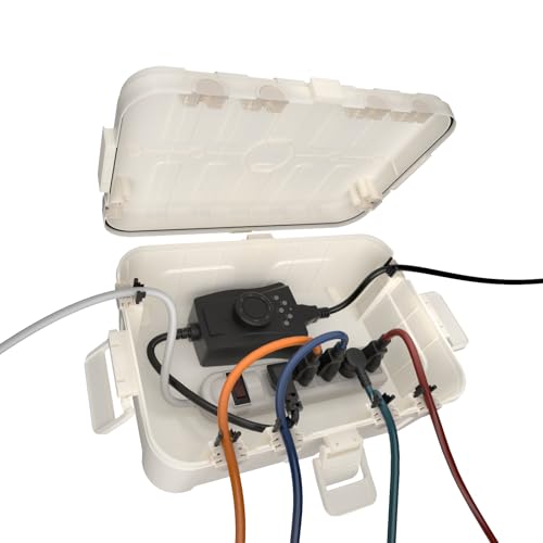 Flemoon Large Outdoor Electrical Box, IP54 Waterproof Extension Cord Cover - color: White, size: Large