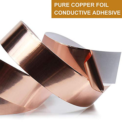 LOVIMAG Copper Tape (1inch X 66 FT) 2 Pack HVAC Foil Anti Tarnish Strips - size: 1inchx66ft-2pack