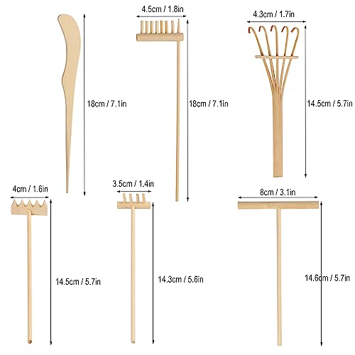 24 PCS DIY Sand Zen Garden Tools, Mini Zen Garden Rake Sets for Serenity and Spiritual Meditation, Tasteful and Elegant Zen Garden Accessories for Home Decor, and Father or Mother's Gift, by GNIEMCKIN