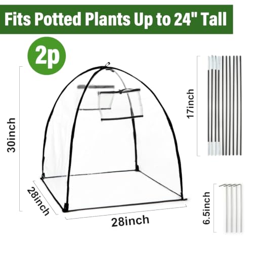 Clear Plant Covers Freeze Protection, 2-Pack Cloches & Domes, Winter - color: Clear, size: 28*30in 2P