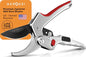 Gerossi Ratchet Pruning Shears Heavy Duty, Hand Pruners for Gardening - color: Silver-red