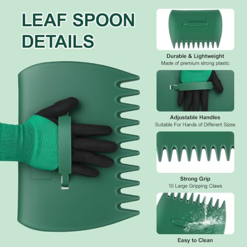 1 Pack 72 Gallon Reusable Yard Waste Bag + 1 Pair of Leaf Scoops