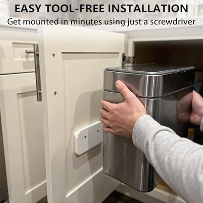 for Simplehuman Compost Caddy Mount - Under Cabinet Compost Bin Holder, French Cleat Kitchen Organization Solution, Easy Install, Space-Saving