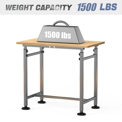 WALMANN Heavy Duty Adjustable Height Workbench 32" x 18" - size: 32 in x 18 in