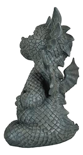 Ebros Keep Off Flip The Bird Rude Baby Dragon Sitting Statue 10" H Fairy Garden Faux Stone Resin Finish Guest Greeter Figurine - color: Flip the Bird Keep Off