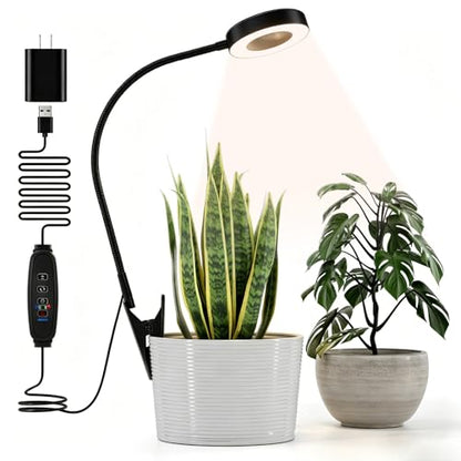 Grow Lights for Indoor Plants, Clip-On Plant Light, Black, 1Pack - color: Black，1 pack