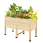 AMERLIFE 4x2 Ft Raised Garden Bed with Legs and Drainage Holes - color: Light Wood, size: 4x2 FT-16 In Depth