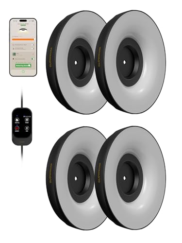 GLOWRIUM Smart Full Spectrum LED Grow Light for Indoor Plants (Black 4PCS) - color: Black, size: 4PCS