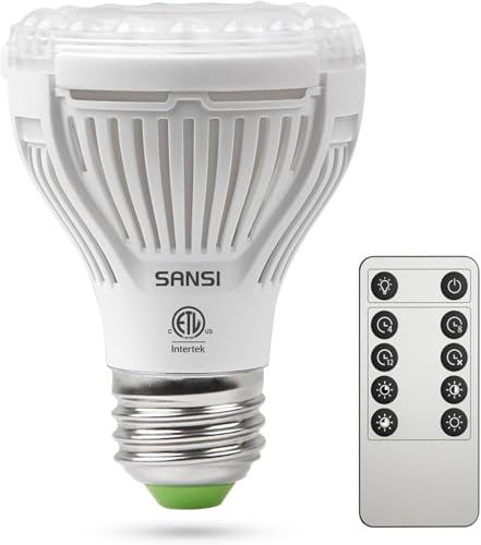 SANSI Dimmable Grow Light Bulb, 10W Full Spectrum with Remote Control - size: PPFD 97