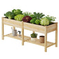 Raised Garden Bed Elevated Wood Planter Box with Shelf Garden Planter - color: Natural, size: 72*24*30.5IN