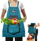 Gardening Apron, Garden Apron with Quick Release Pockets,Water Resistant Oxford with Adjustment Cross Strap,Farm Work - color: Emerald Green