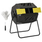 Outsunny Tumbling Compost Bin 360° Dual Chamber 43 Gallon, Yellow - color: Yellow