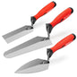 SHALL 3-Piece Masonry Tools Set, 6’’ Margin Trowel, 5.5’’ Pointing and 7’’ Gauging Trowel with Soft Grip Handle, Bricklaying Hand Tool for Concrete, Cement, Plaster, Tile Construction Projects
