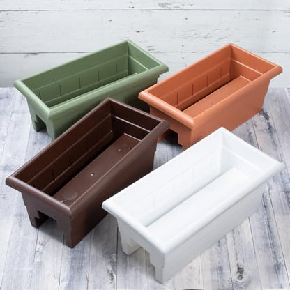 Root & Vessel Countryside Railing Planter Box, 24 Inch, Terra - color: Terra, size: 24 Inch