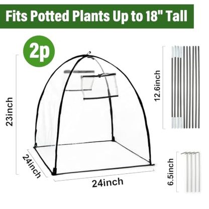 Clear Plant Covers Freeze Protection, 2-Pack Cloches & Domes, Winter - color: Clear, size: 24*23in 2P