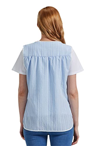 Nanxson Cobbler Aprons for Women with Pockets Smock Apron with Buttons - color: Blue Stripes, size: Medium