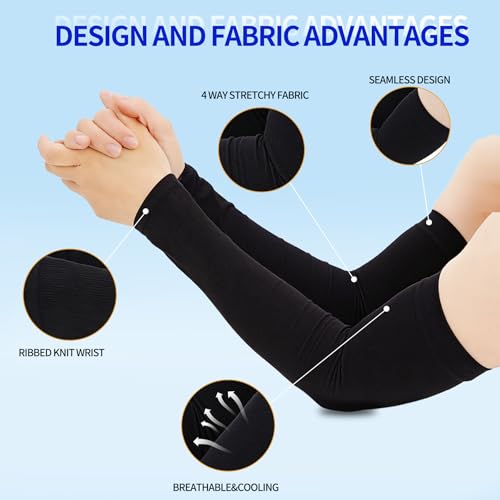 SHEVERCH Cooling Arm Sleeves UV Protection Compression for Men Women - color: 6pairs-pink