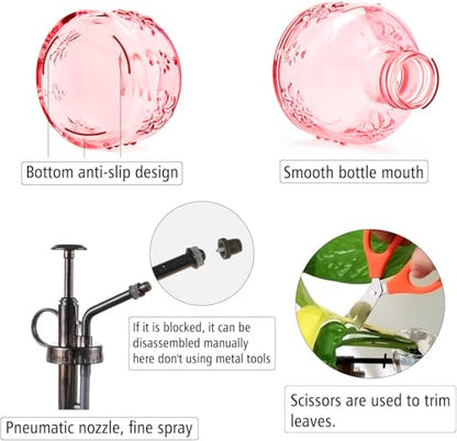 XXXFLOWER Glass Plant Mister Spray Bottle Pink 180ml/6 oz - color: Pink