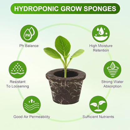 M METERXITY 5-Pack Grow Sponges, 3.5x2.3x2.4 Inch Replacement Root Growth Sponges Seed Pods for Plant Rooting/Seed Germination/Hydroponic Gardens System Supplies, Starter Plug for Seeds - size: 3.5x2.3x2.4 Inch