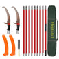 Manual Pole Saw 30 FT Extendable Tree Pruner High Branches Trimming for Pruning Palms and Shrubs with Long Handle (Red) - color: Red