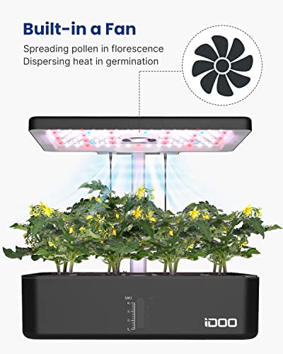 iDOO 12Pods Hydroponics Growing System Garden with LED Grow Light - size: 12Pods
