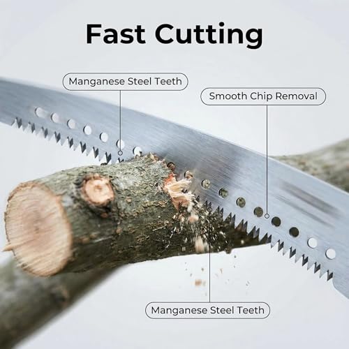 RISETEX Pole Saws for Tree Trimming 11.8 FT, Manual Pruning Saw - size: 11.8FT