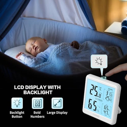 DOQAUS Digital Hygrometer Indoor Thermometer Humidity Meter with Backlight